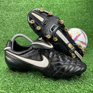 NIKE Tiempo Legend III FG Elite Leather Black 366201-018 Soccer Cleats Boot US 8